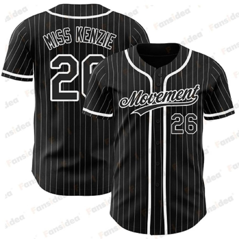 Custom Movement Black Pinstripe Baseball Jerseys